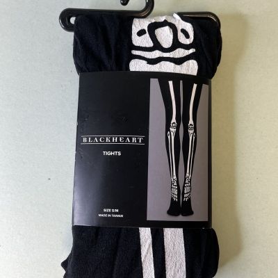 NWT! ???? Blackheart Tights Stockings Skeleton Print Hot Topic Emo Gothic | Sz S/M